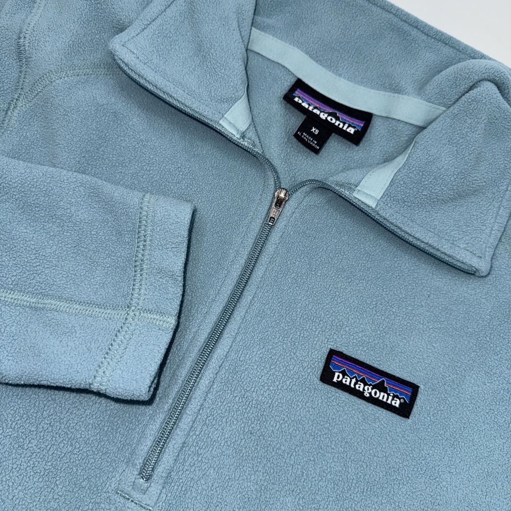 Patagonia Micro D Fleece 1/4 Zip Pullover Sweater Light Blue‎  Women's XS